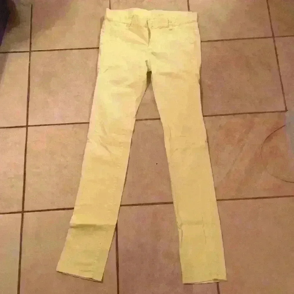 RVCA light yellow skinny jeans